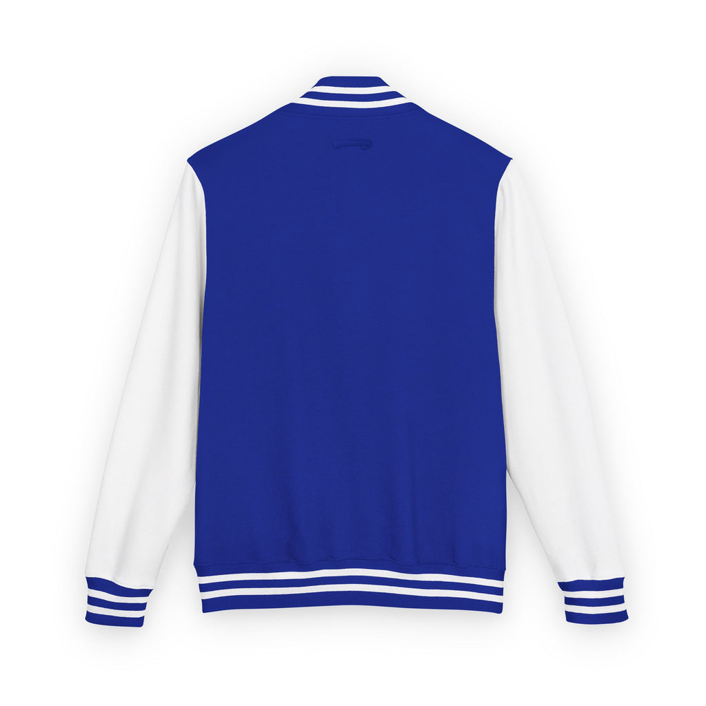 Letterman Jacket — Retro "On Air" Radio Varsity Jacket (Red & White)