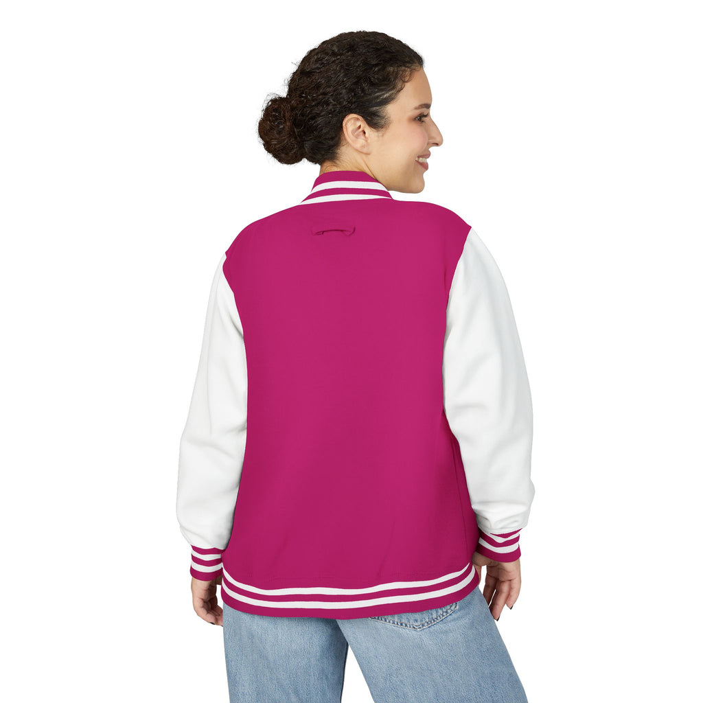 Letterman Jacket — Retro "On Air" Radio Varsity Jacket (Red & White)