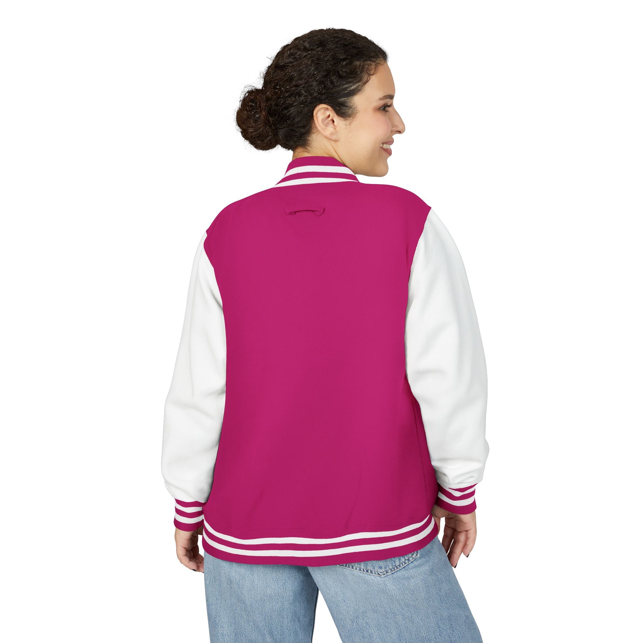 Letterman Jacket — Retro "On Air" Radio Varsity Jacket (Red & White)
