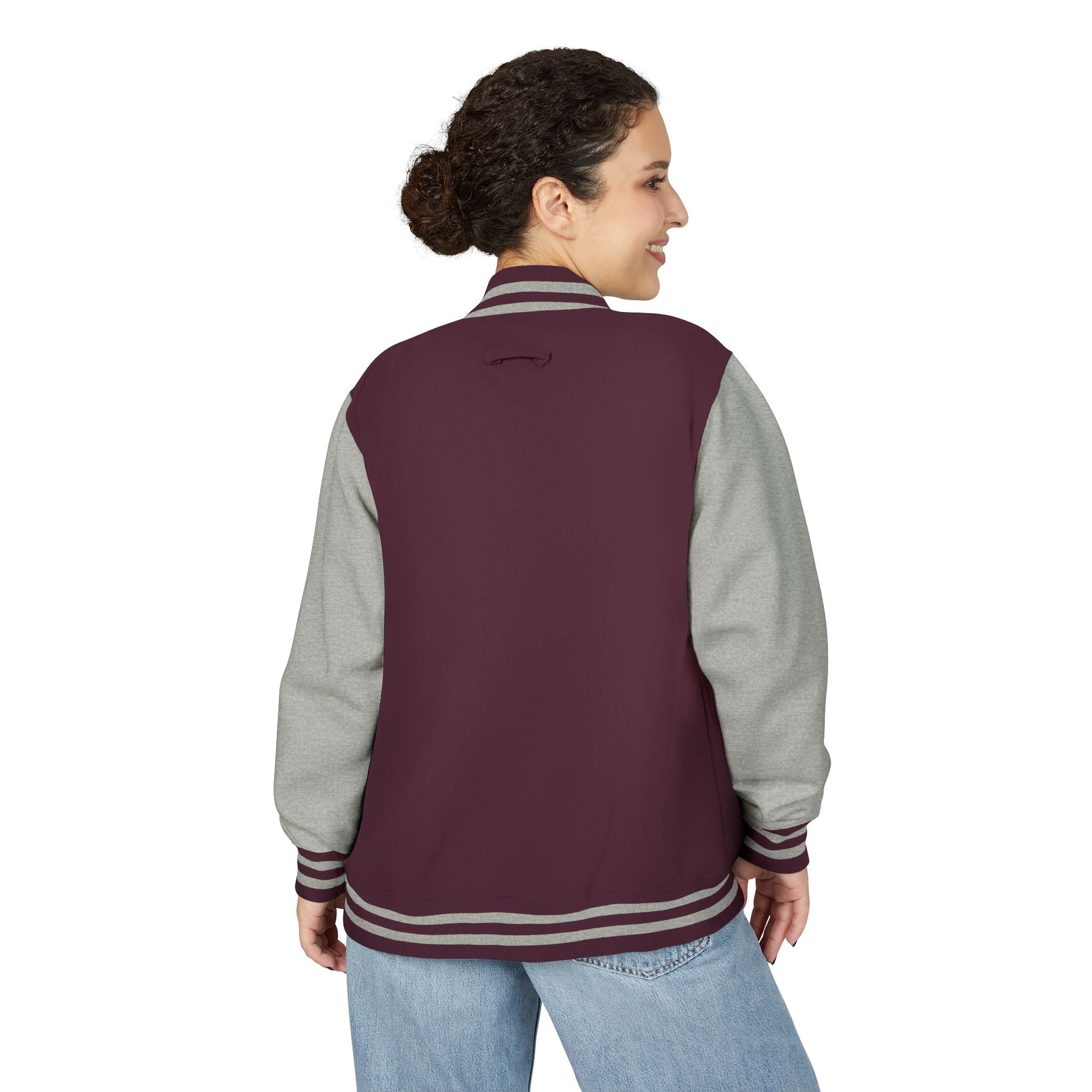 Letterman Jacket — Retro "On Air" Radio Varsity Jacket (Red & White)