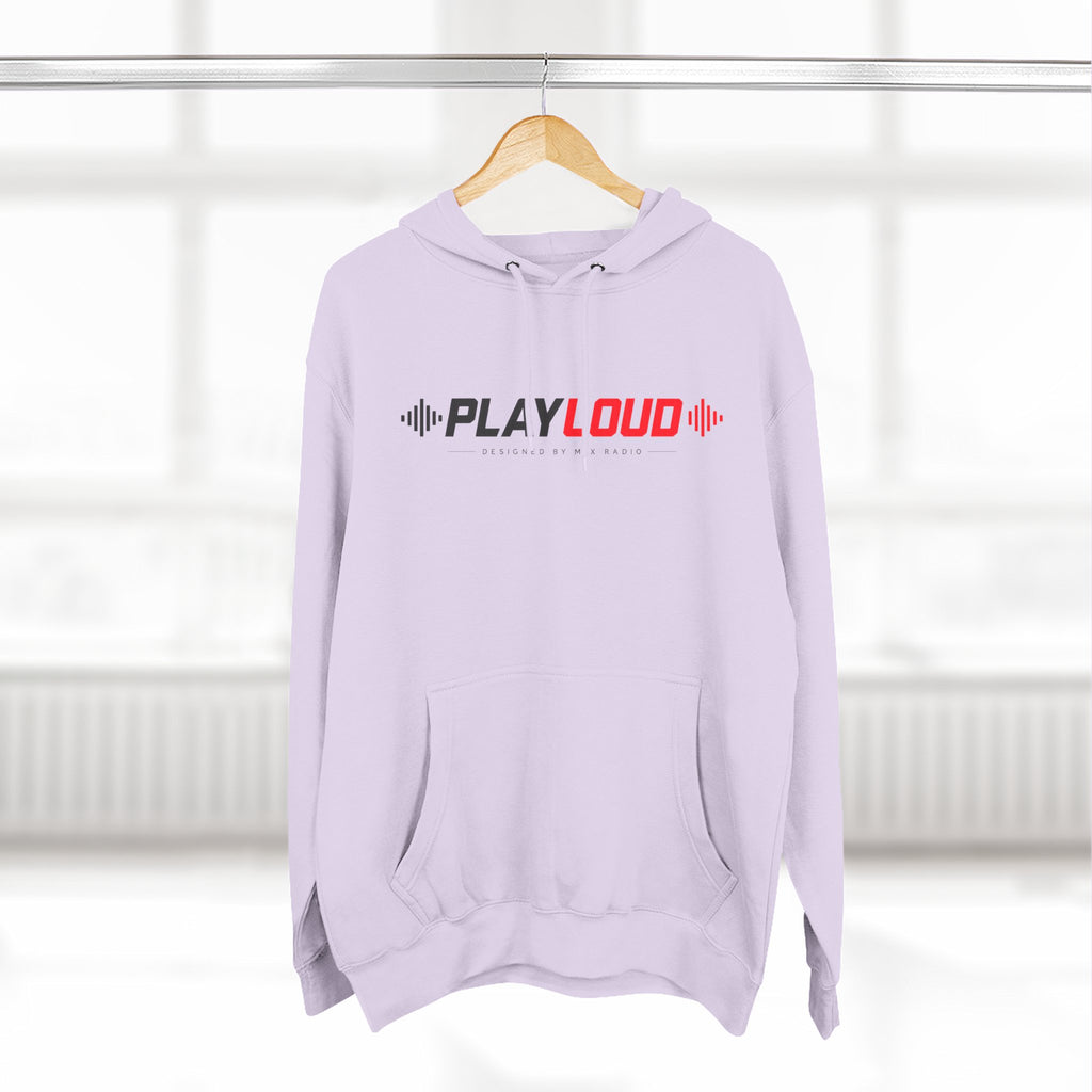 Play Loud Hoodie — Music Graphic Pullover with Soundwave Design