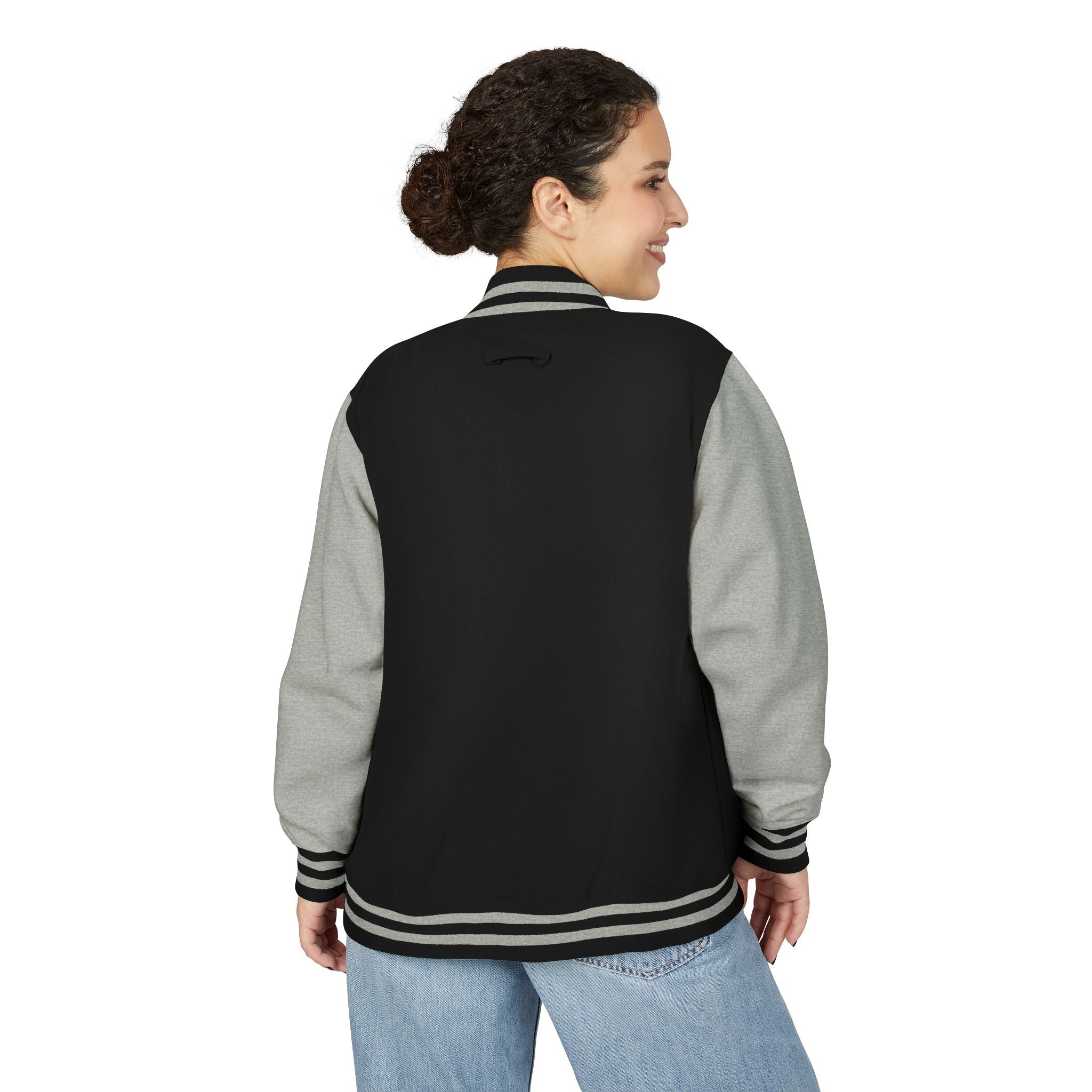 Letterman Jacket — Retro "On Air" Radio Varsity Jacket (Red & White)