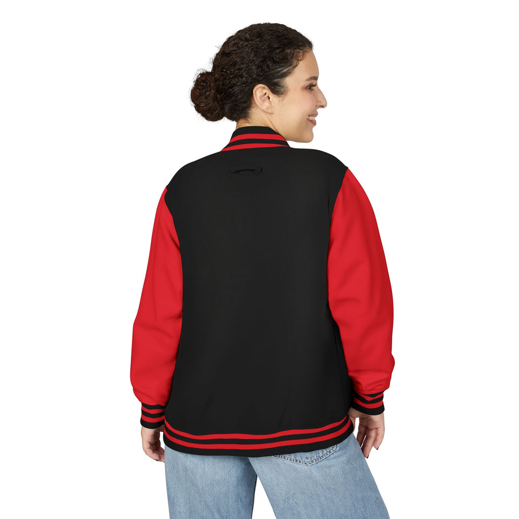 Letterman Jacket — Retro "On Air" Radio Varsity Jacket (Red & White)