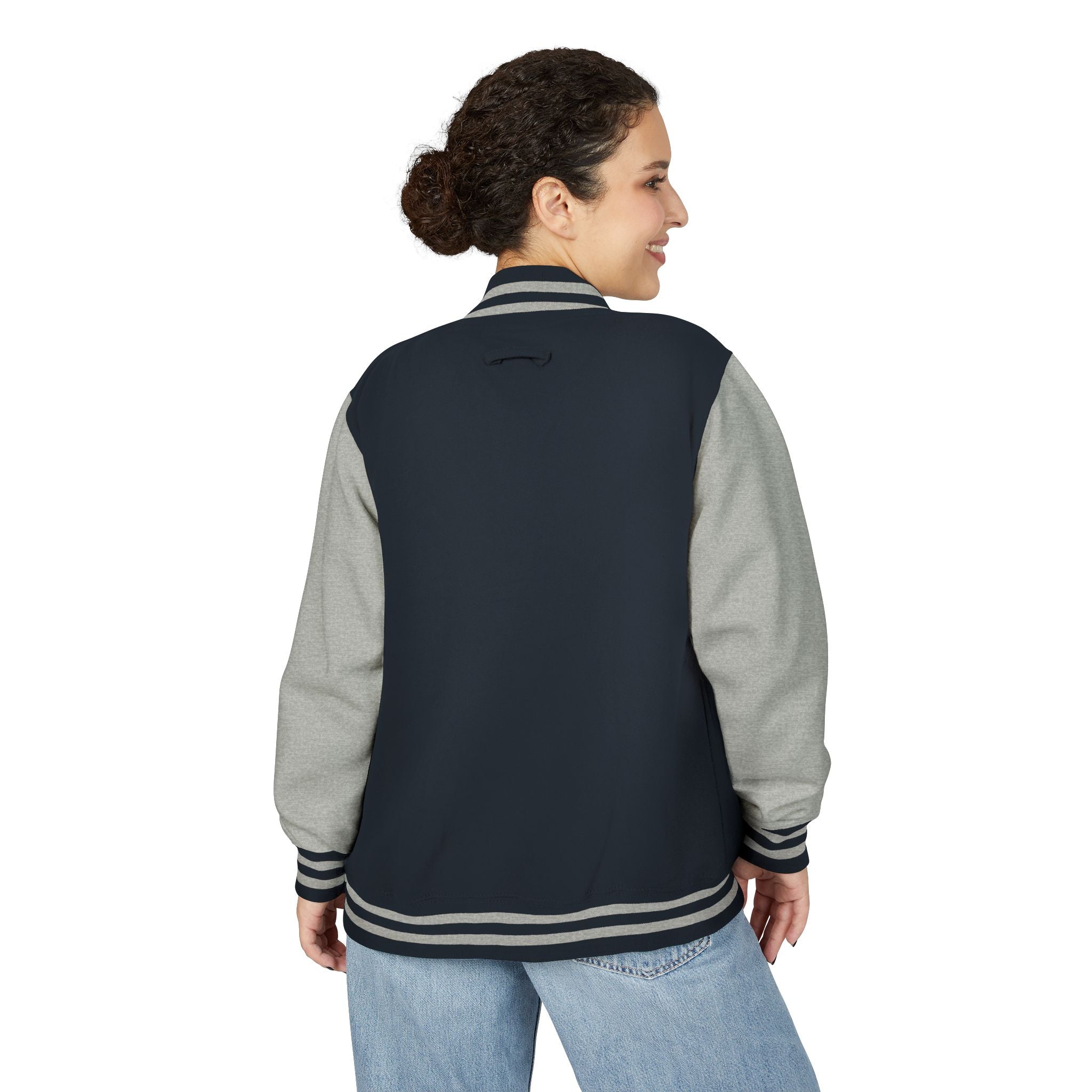 Letterman Jacket — Retro "On Air" Radio Varsity Jacket (Red & White)