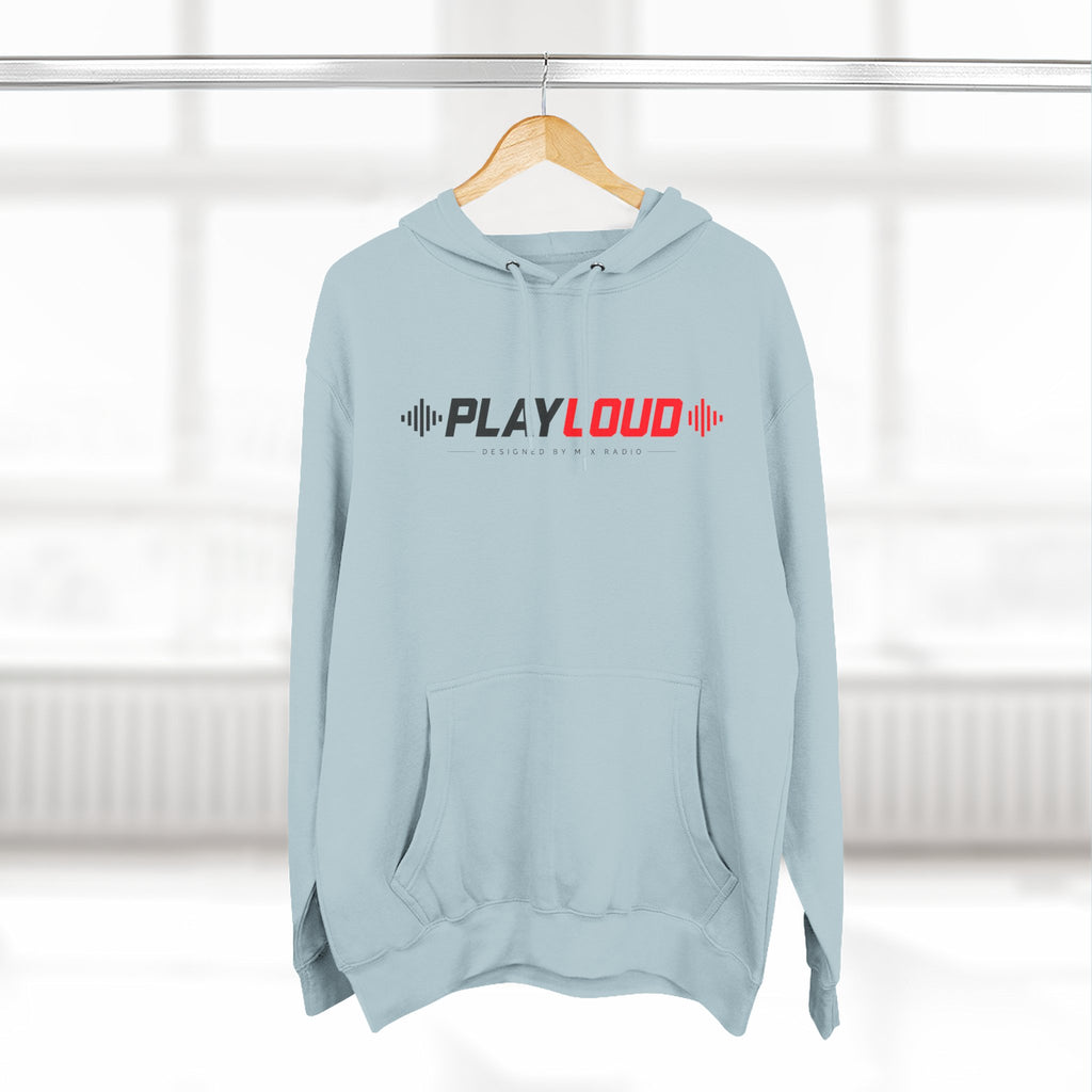 Play Loud Hoodie — Music Graphic Pullover with Soundwave Design