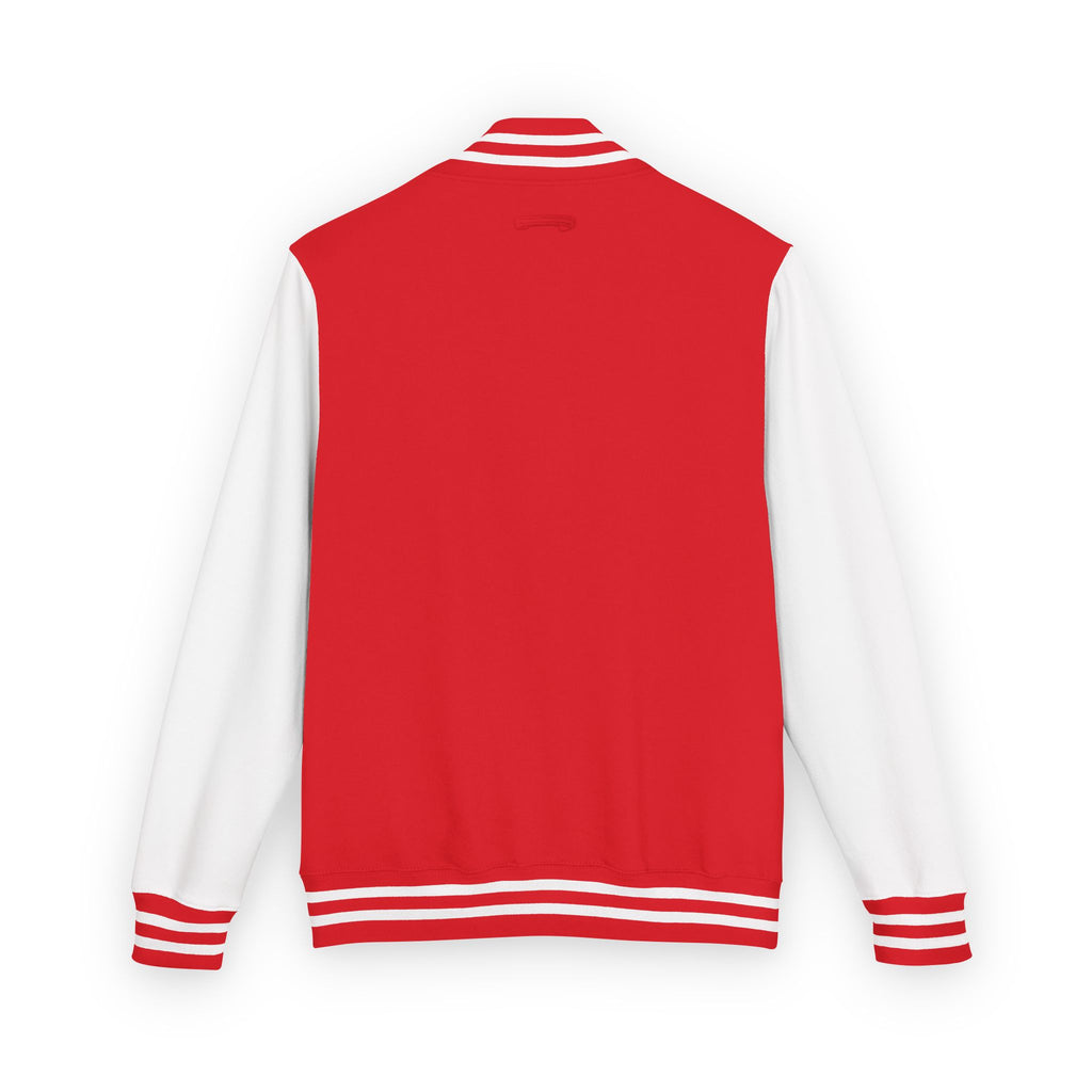 Letterman Jacket — Retro "On Air" Radio Varsity Jacket (Red & White)
