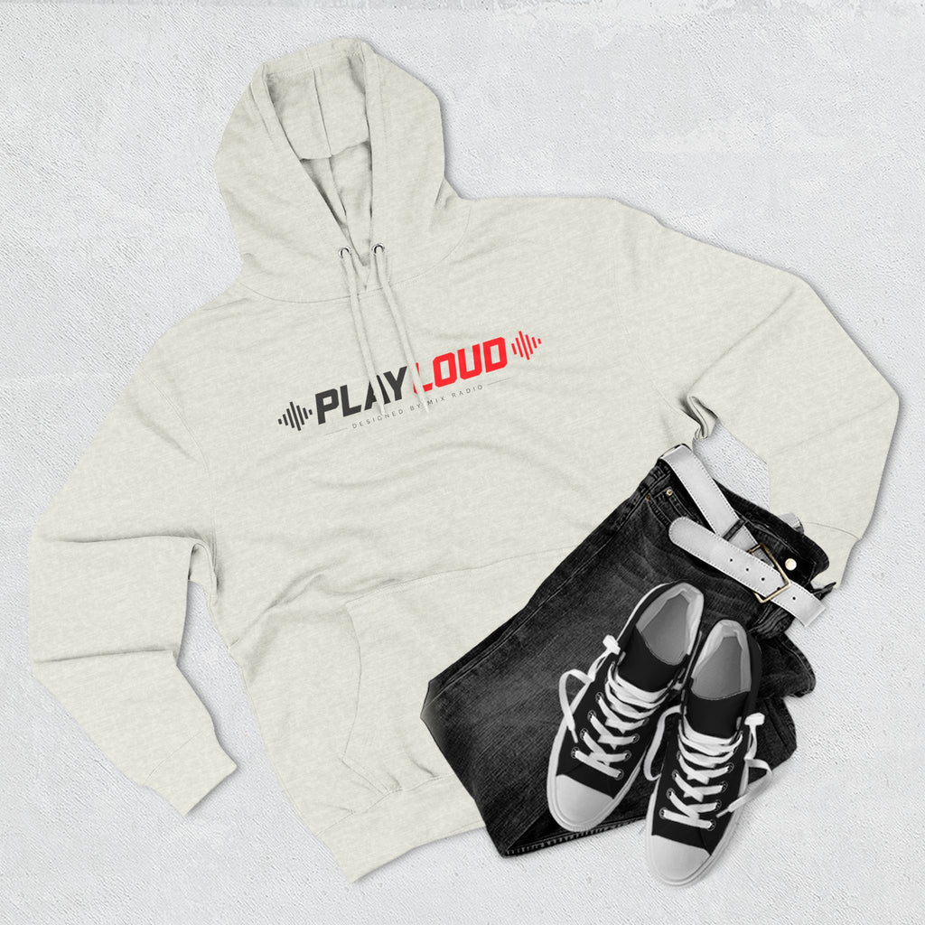 Play Loud Hoodie — Music Graphic Pullover with Soundwave Design
