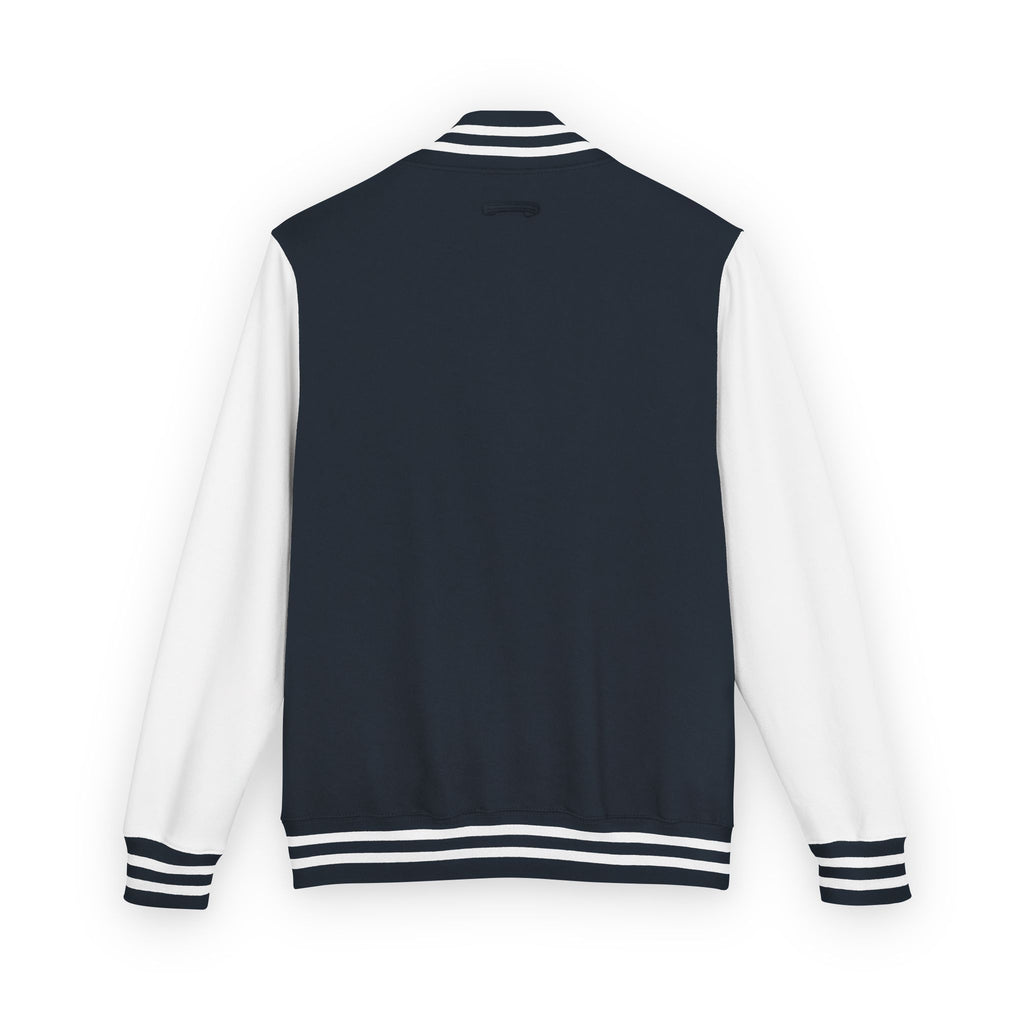 Letterman Jacket — Retro "On Air" Radio Varsity Jacket (Red & White)