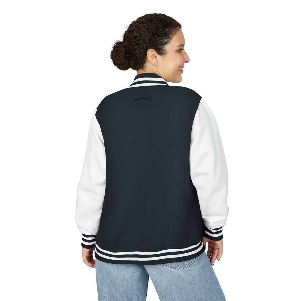 Letterman Jacket — Retro "On Air" Radio Varsity Jacket (Red & White)