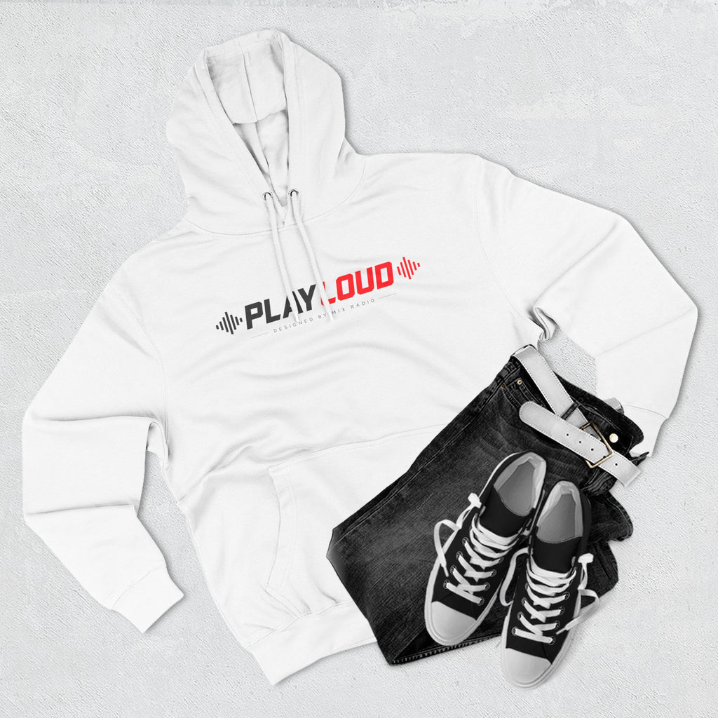Play Loud Hoodie — Music Graphic Pullover with Soundwave Design